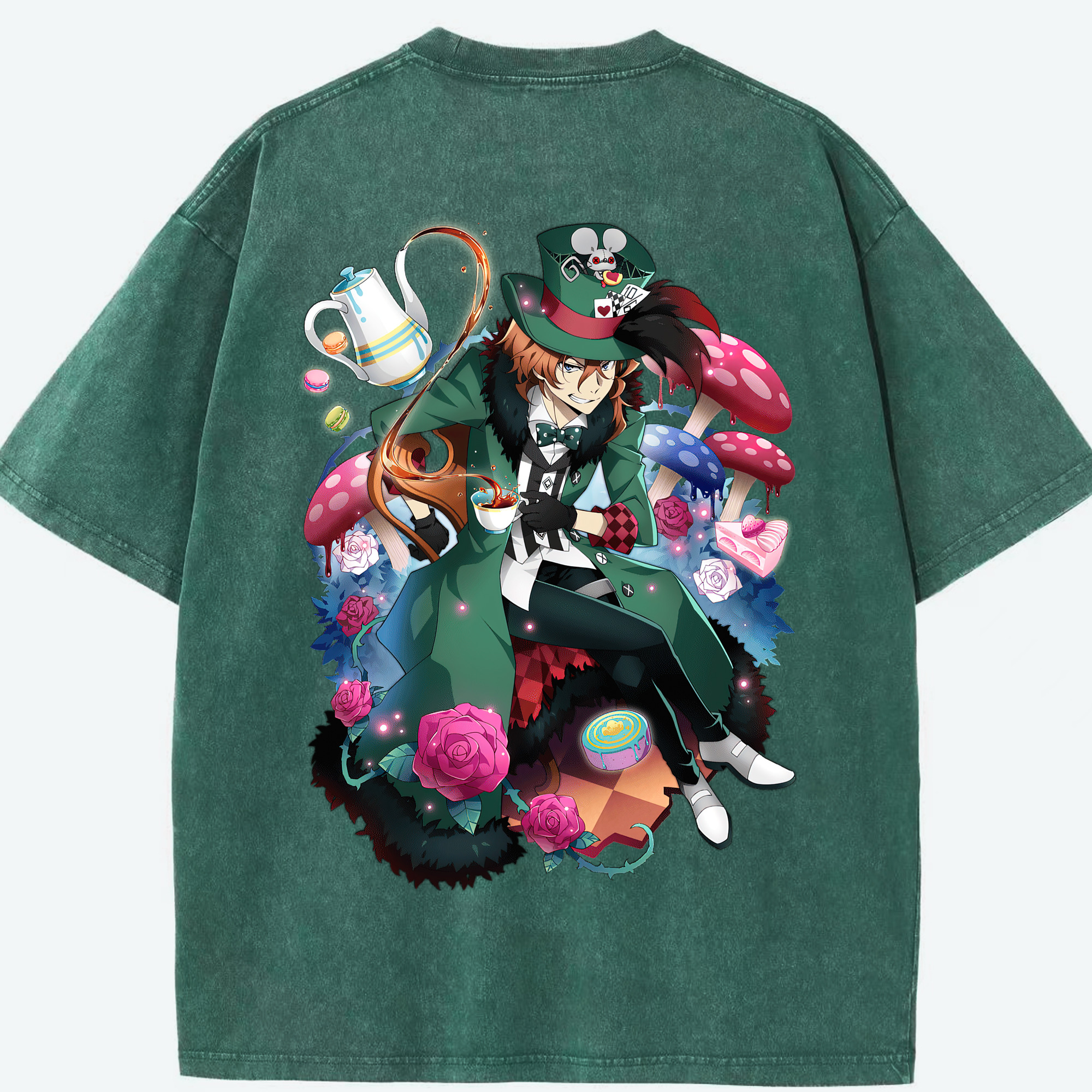 （画像用） 文豪ストレイドッグス Bungo Stray Dogs 綿100% ヴィンテージ風 半袖Tシャツ（背面プリント）